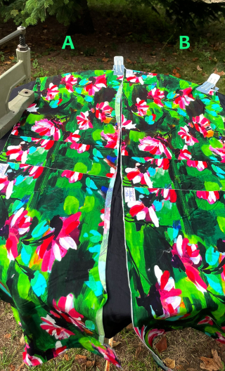 a Duo sur table. Jersey coton Crazy bloom vert - 1
