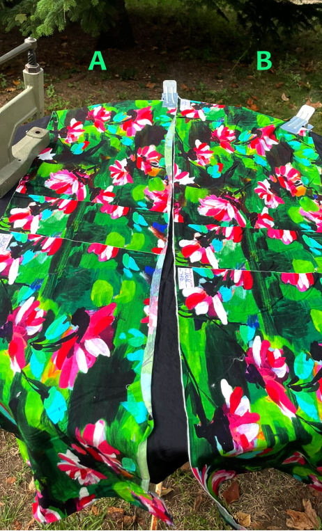 a Duo sur table. Jersey coton Crazy bloom vert - 1