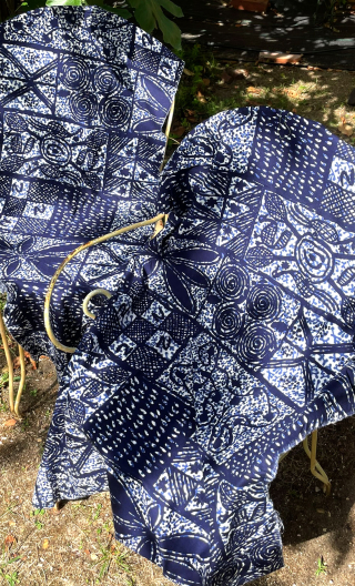 Duo intégral. Chute de production. Batik bleu - 1