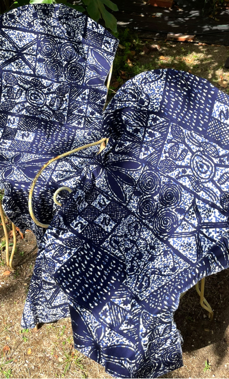 Duo intégral. Chute de production. Batik bleu - 1