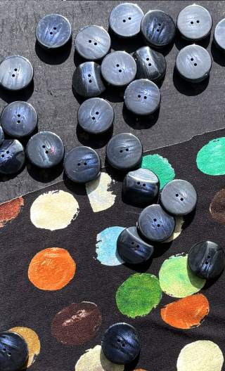 Boutons Haute Couture bleu jaspé - 2