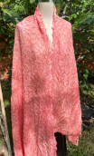 a a Coupon vendus en 4 lots. Soie tie and dye corail - 1