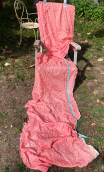 a a Coupon vendus en 4 lots. Soie tie and dye corail - 5