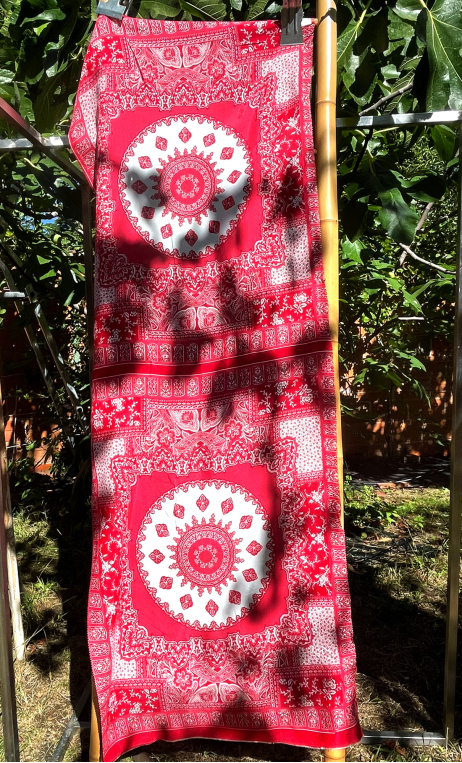 Duo Assiettes viscose rouge et blanc - 1