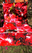 Coup de cadre sur table. Bougainvillées popeline - 3