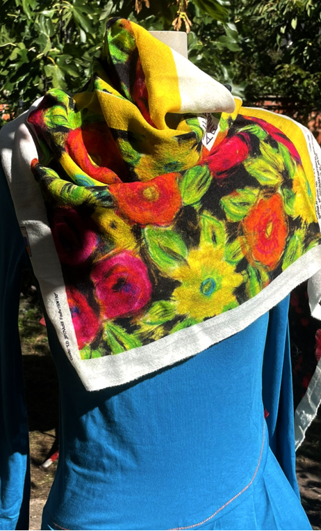 Coup de cadre jaune pour Foulard Spanish Caravan - 1