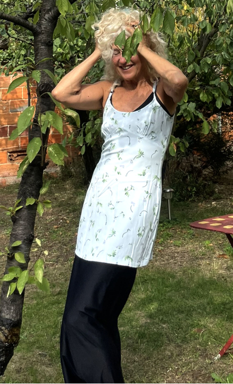 Robe viscose Pâquerettes ciel - 1