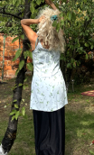 Robe viscose Pâquerettes ciel - 2