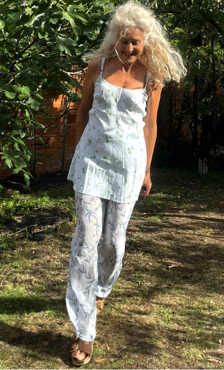 Pantalon Voile viscose Liane ciel - 1