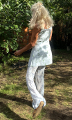 Robe viscose Pâquerettes ciel - 4