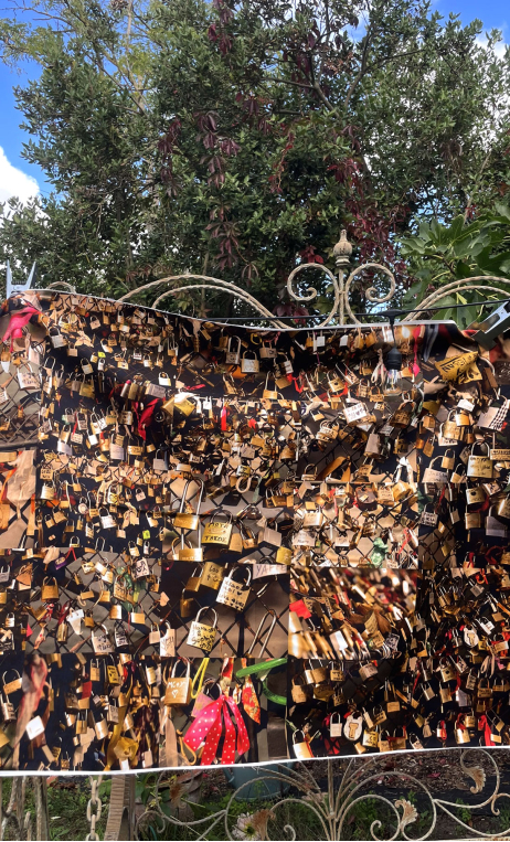 Coup de cadre coton Love locks mordoré - 2