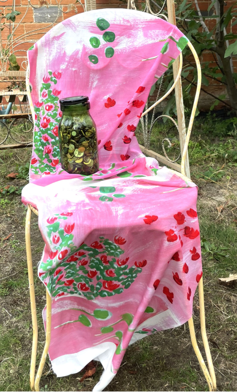 Coup de cadre Ma vie en rose soutenu. Voile viscose - 1