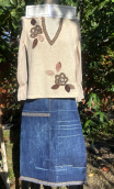 Pull laine fleurs et prince de galles. Maquette - 2