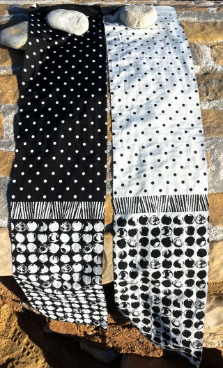 Galets n° 9. Double tirelle noir et blanc - 1