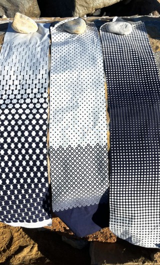 Galets n° 10. Trio Marine et blanc - 2