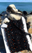 Galon Dentelle noire perles et diams - 1