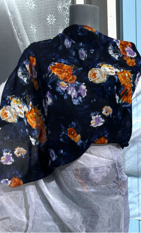 Chute de production Fleurs impressionnistes bleues - 2